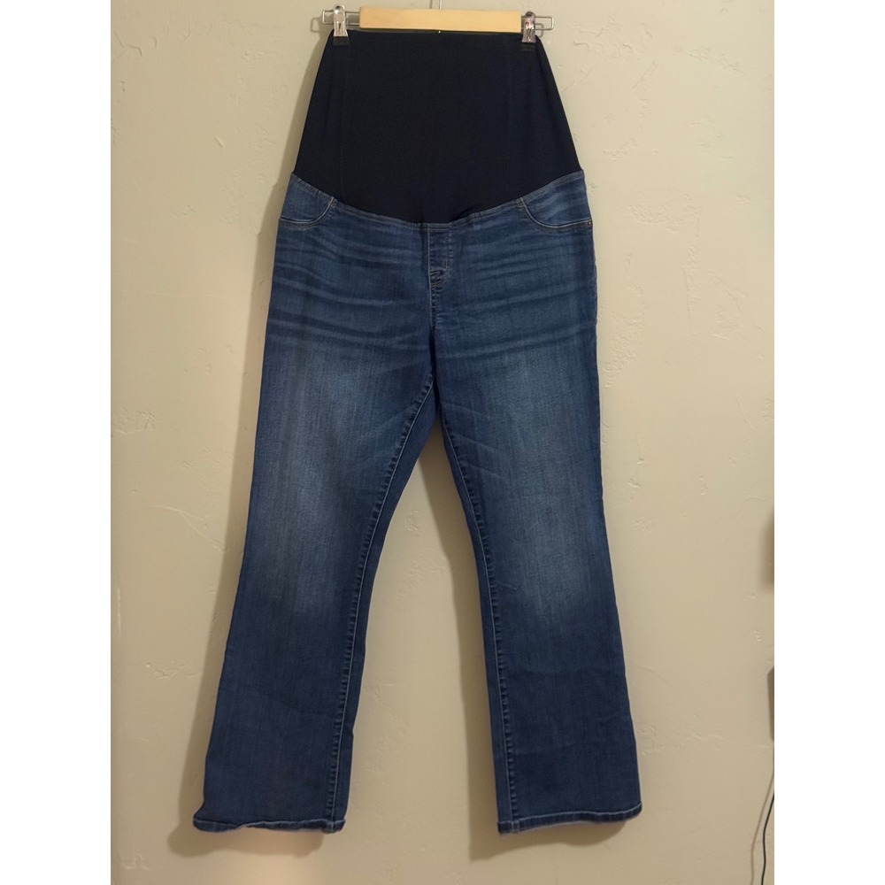 Isabel Maternity Jeans Size 16 Boot Cut Overbelly Panel Full Belly Dark Wash